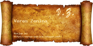 Veres Zenina névjegykártya